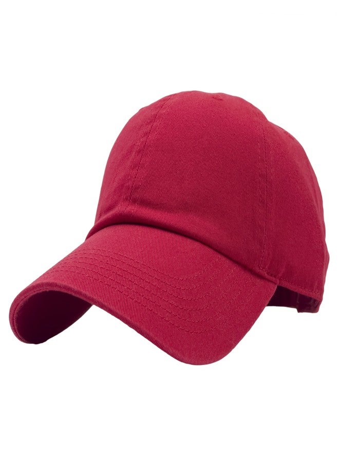 Utmost Unisex Classic Low Profile Cotton Baseball Cap Plain Blank Camoflauge Soft Unconstructed Adjustable Size Dad Hat (Red) - Image 1